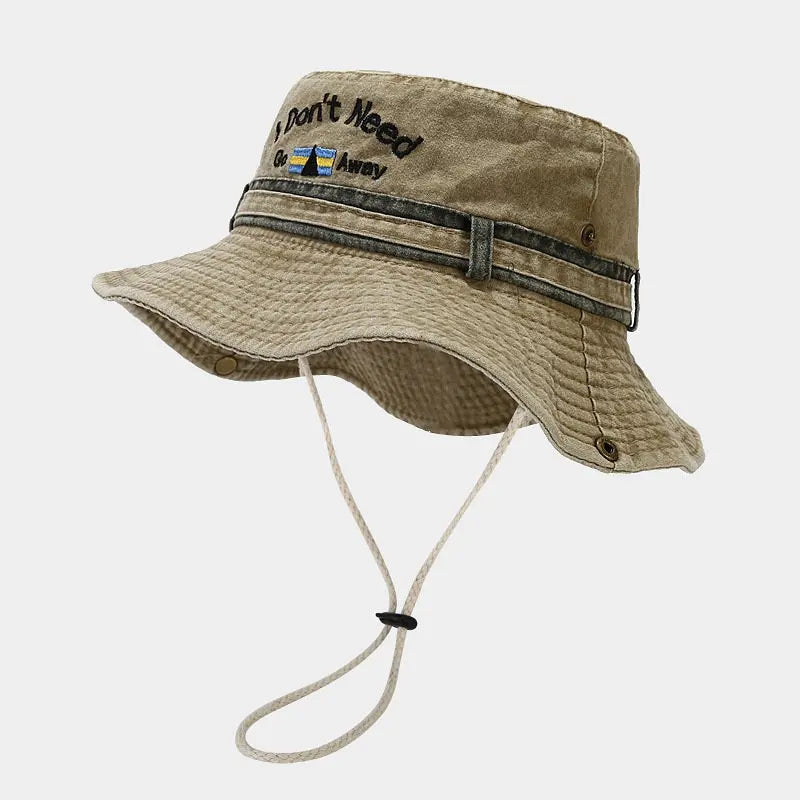 Spring Cotton Letter Embroidery Pattern Bucket Hat