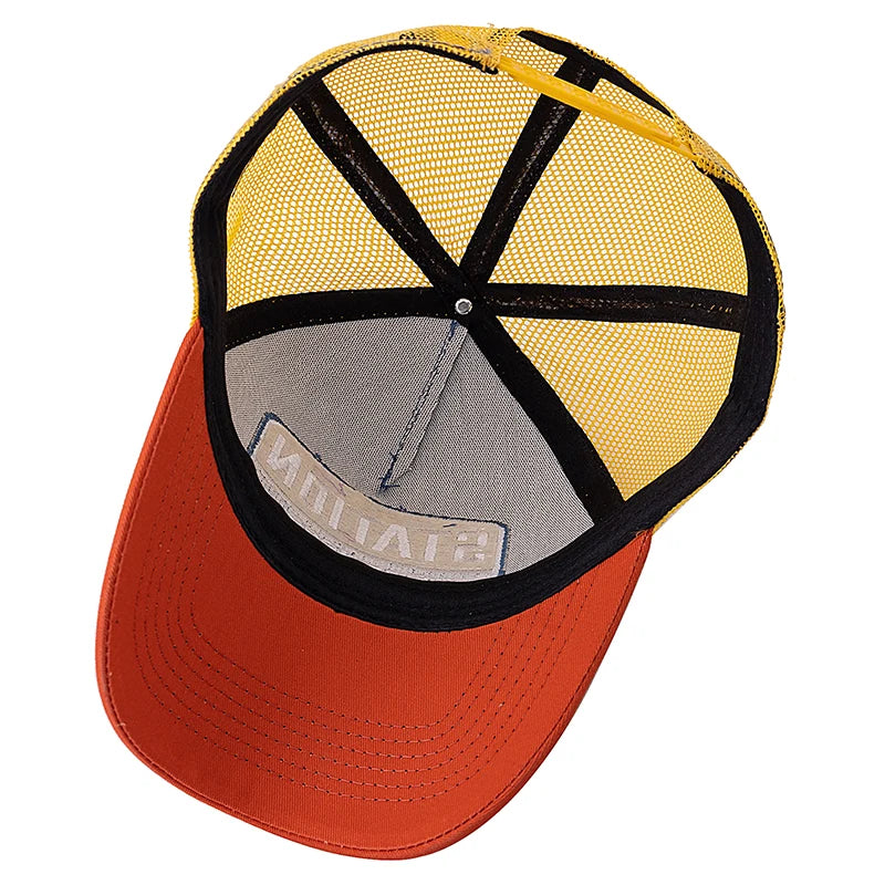Unisex Baseball Cap Classic Station Letter Pattern Mesh Cap Men And Women