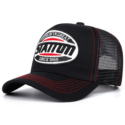 Style Unisex Baseball Cap Classic Station Letter Pattern Mesh Cap Men and Women
