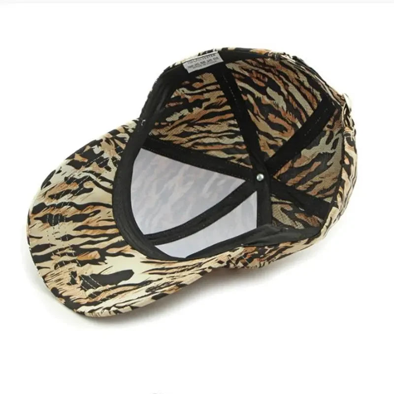 Polyester Leopard Print Casquette Baseball Cap Adjustable