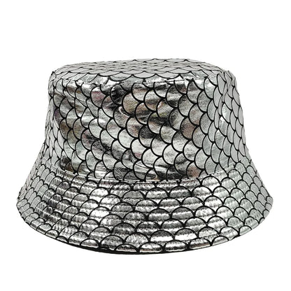 Colorful Shiny Leather Two Sided Fisherman Hat Women's and Men's