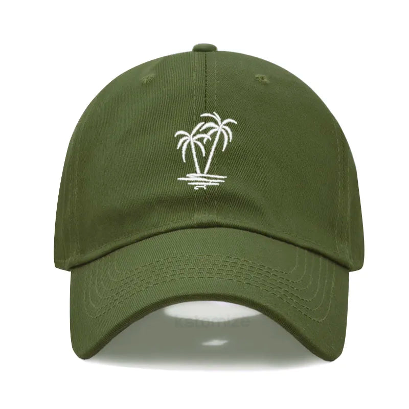 Coconut Tree Embroidery Baseball Cap