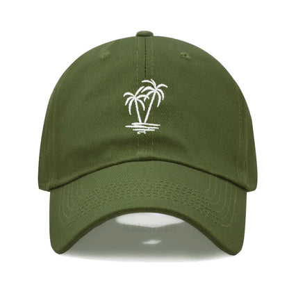 Coconut Tree Embroidery Baseball Cap