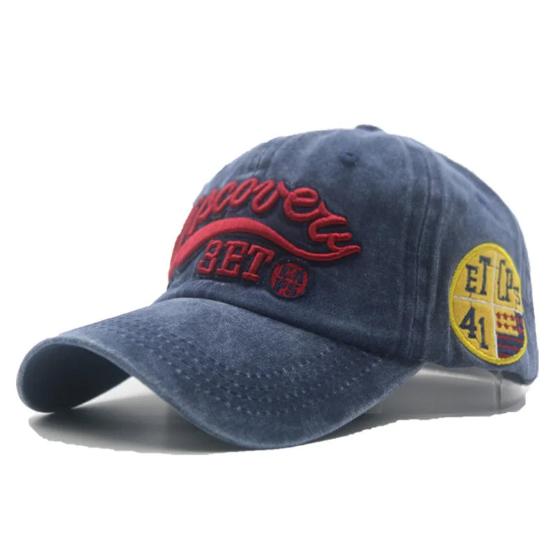 New Yỏk Washed Cotton Cap For Men Women