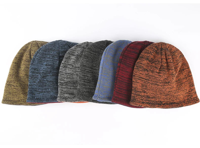 Men's Trendy Warm Ski Beanie Hat Women's New Outdoor Fashion Double-Sided