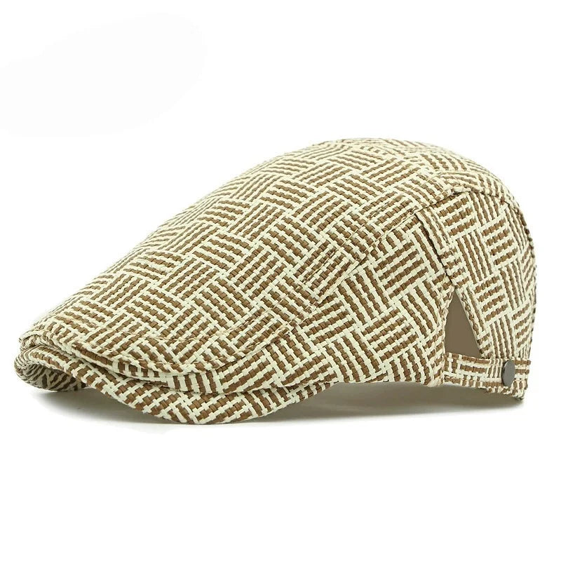 Men's Straw Beret Spring/Summer Sun Protection Hat