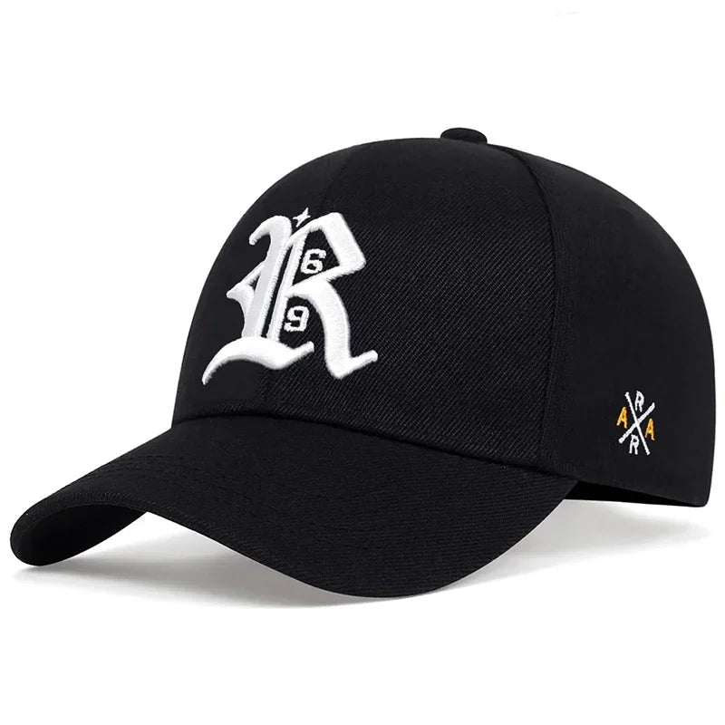 Unisex R Letter Side AR Embroidery Snapback Baseball Caps Spring Autumn
