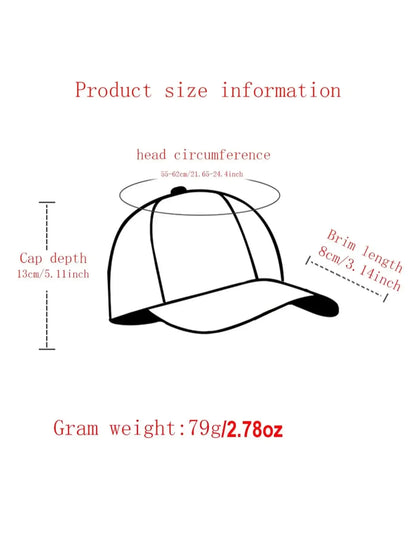 Casual Letter Graphic Baseball Cap Adjustable, Outdoor Sports Hat