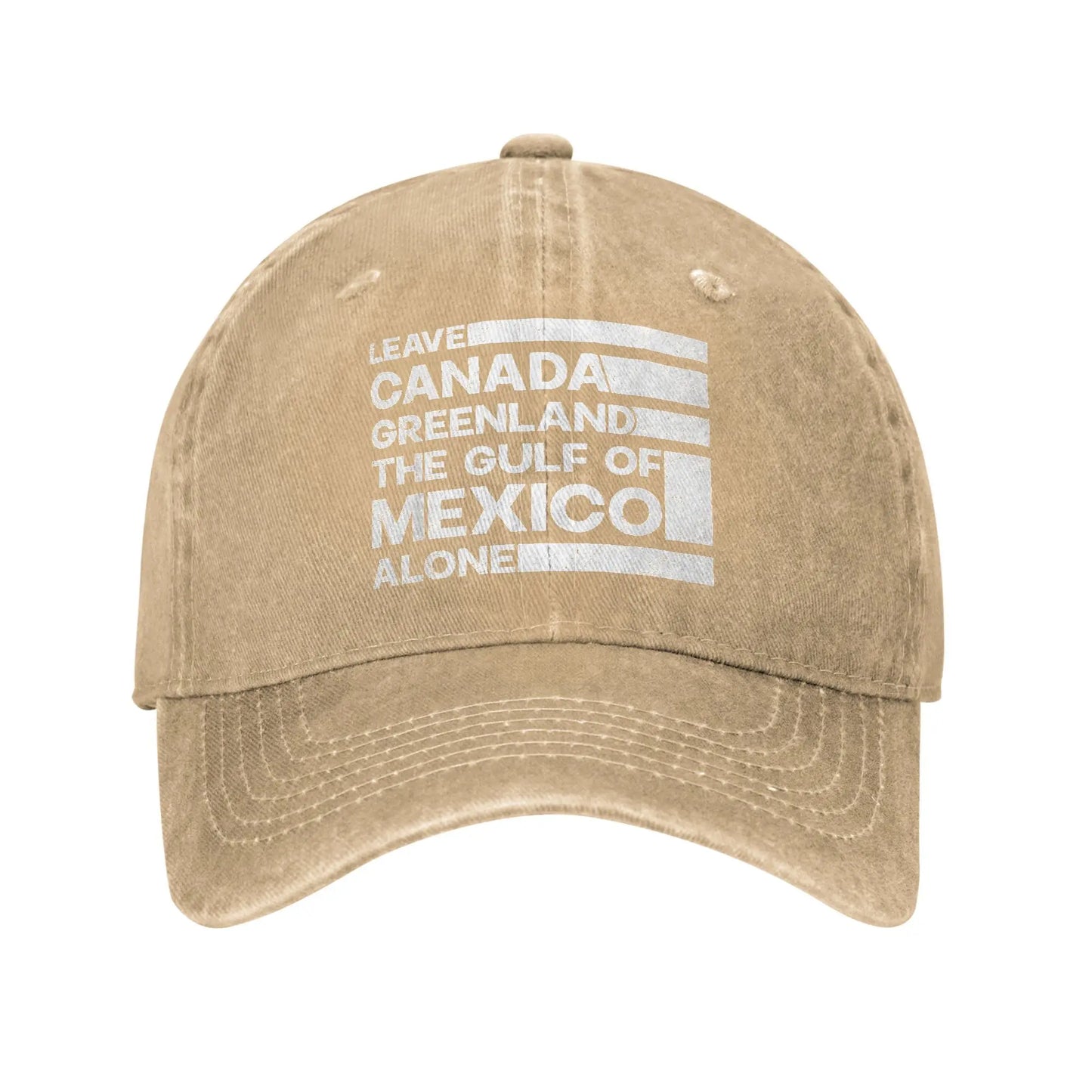 Leave Canada Greenland Gulf Of Mexico Alone Baseball Caps Distressed USA Snapback Cap