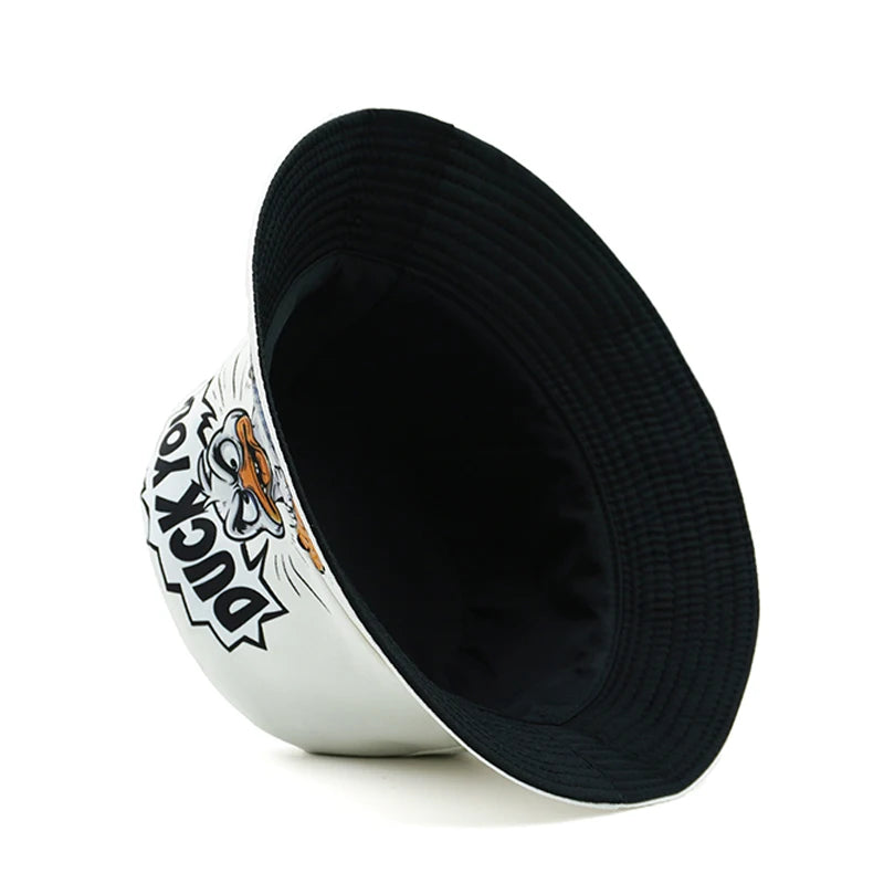 Bocca Cartoon Duck Bucket Hat Letter Pattern Fisherman Hats