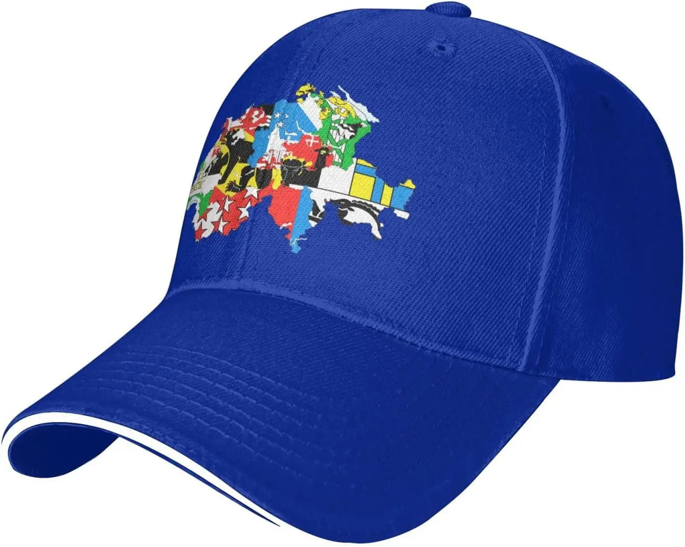 Switzerland Canton Map Flags Baseball Cap Polyester Casual