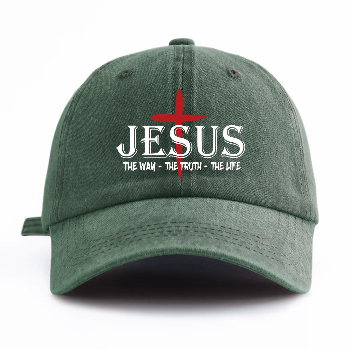 1 Pc Jesus Cross Print Washed Baseball Cap
