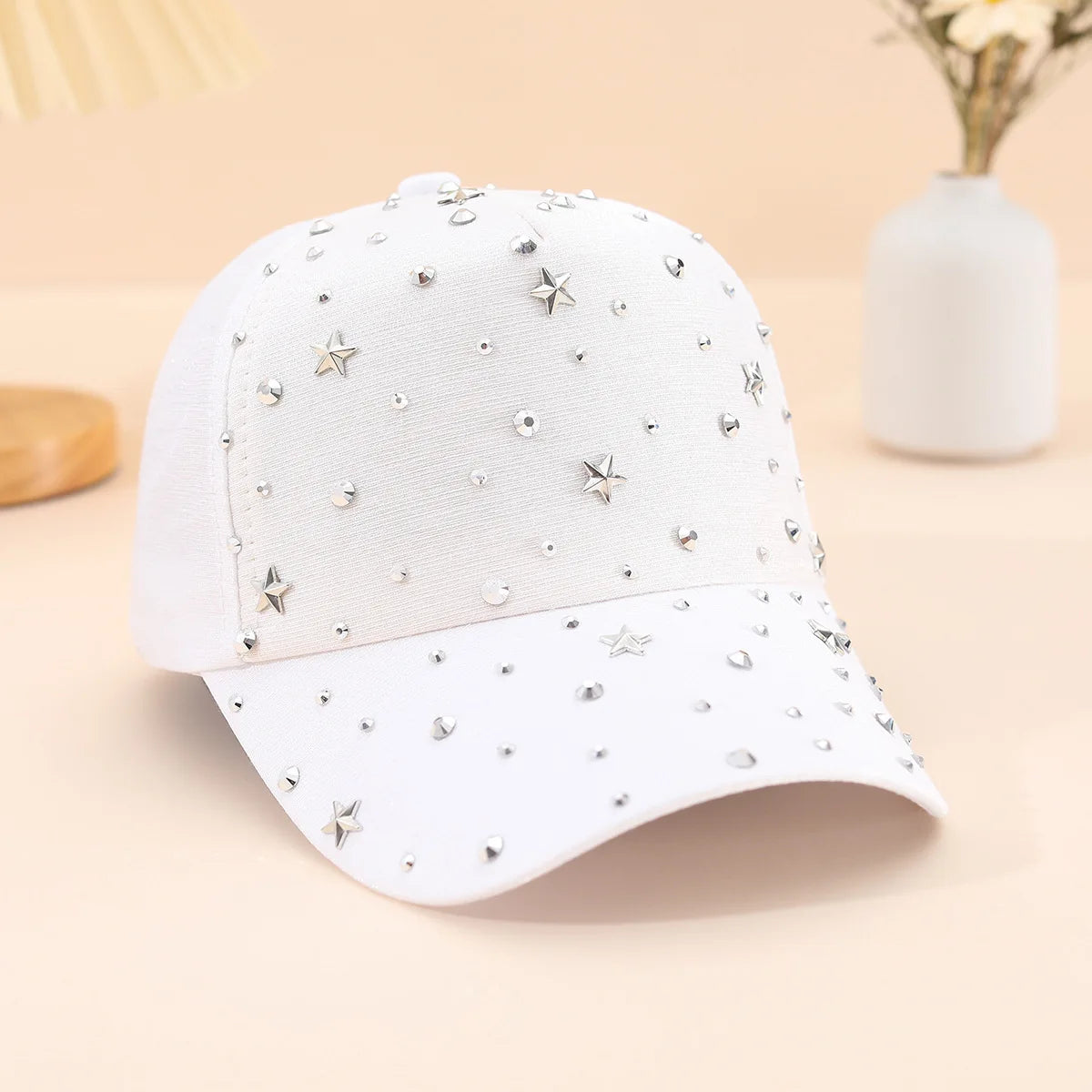 Women's Visors Diamond Star Shiny Metal Rivet Baseball Cap