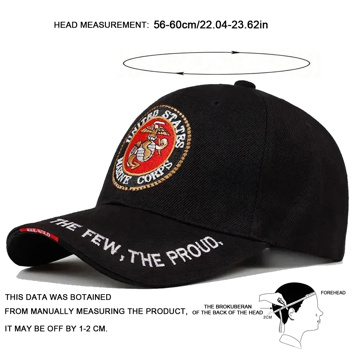 Unisex United States Marine Corps Embroidered Baseball Cap Spring Autumn