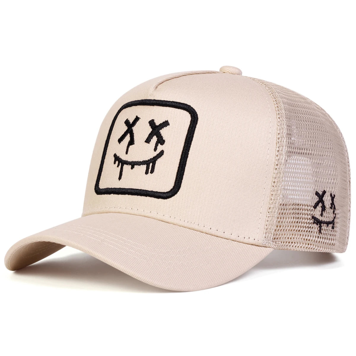 Unisex XX Smiling Face Embroidery Baseball Net Caps Spring and Summer