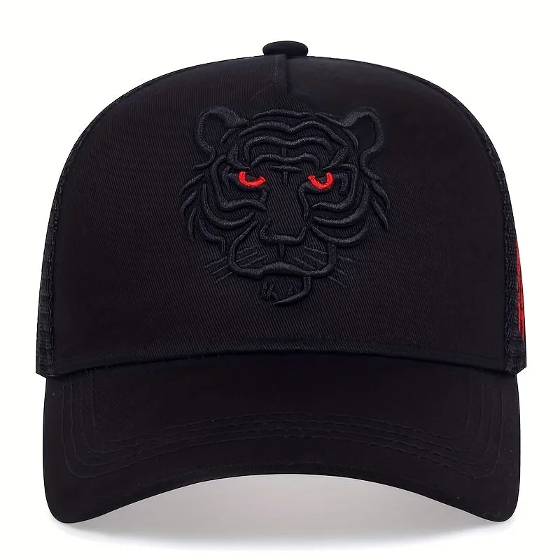 Unisex Tiger Head Embroidery Baseball Caps Adjustable Casual Hats