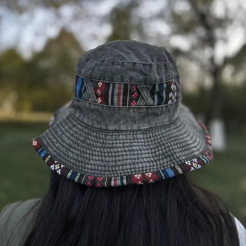 Men Women Summer Bucket Hat Retro Beach Fisherman Sun Hat