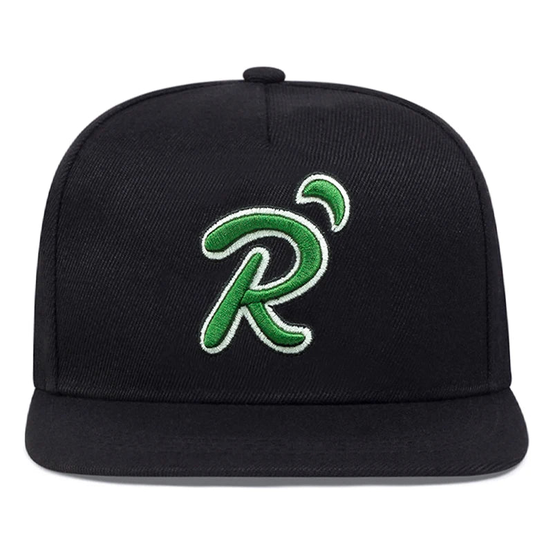 Creative Hip Hop Hat R Letter Dot Green Embroidered Baseball Hat