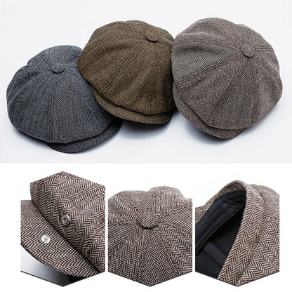 Vintage Newsboy Cap Unisex Stylish Twill Flat Hat