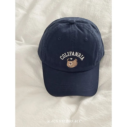 Casual Embroidered Bear Baseball Hat