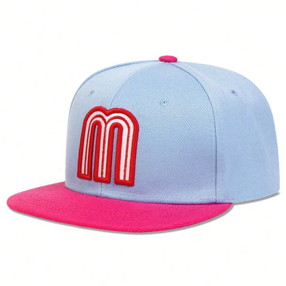 Unisex M Letter Embroidery Hip Hop Hats Outdoor Adjustable Casual Baseball Caps Sunscreen Hat