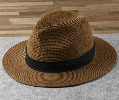 Extra Large Panama Straw Hat Summer Wide Brim UV Protection Adjustable