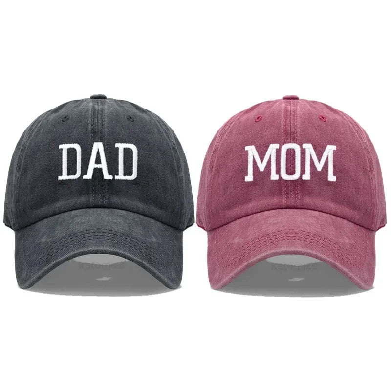 DAD MOM Embroidery Pure Cotton Baseball Cap Fashion Sport Golf Caps Sun Hat