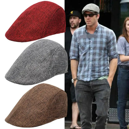 Linen Hat Boy Linen Outdoor Street Hats Leisure Sports Sun Caps