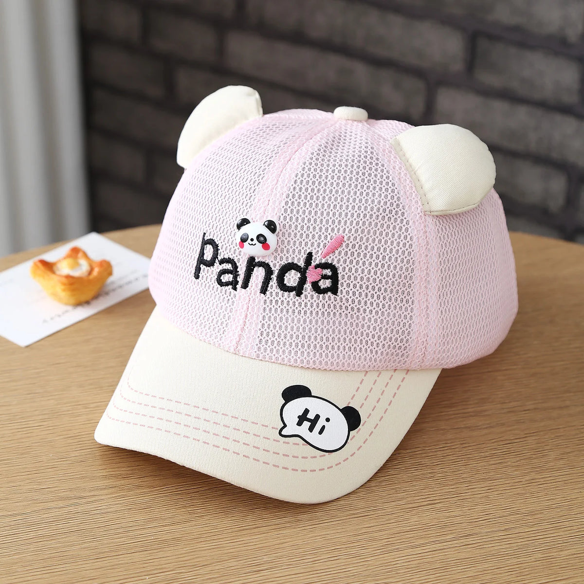 Baby Hat Soft and Cute With Embroidered Panda Design Breathable Baseball Cap With No Brim and Available Worldwide