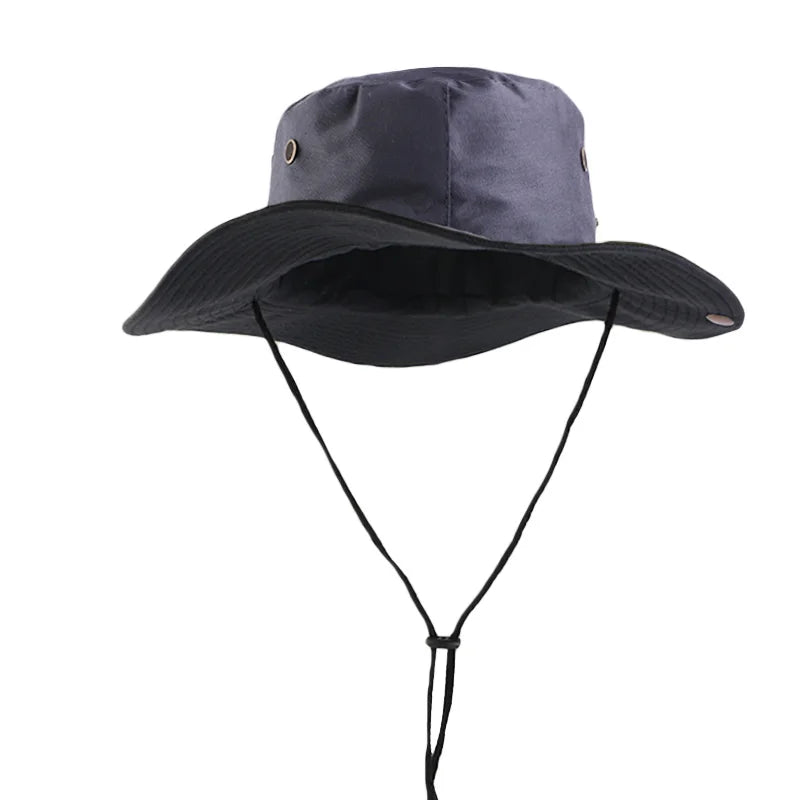 New Plain Cotton Sunshade String Fisherman Hat
