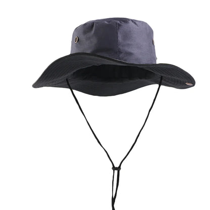 New Plain Cotton Sunshade String Fisherman Hat