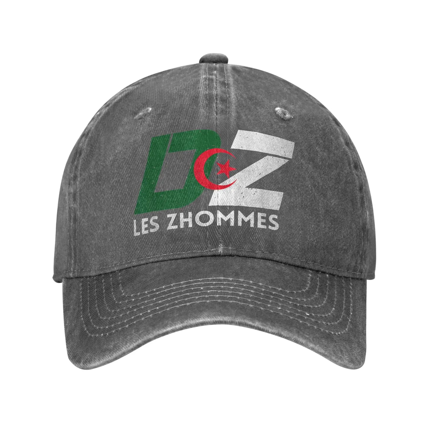 DZ Algeria Supporter Algerian Djazair Baseball Cap Vintage Distressed Denim