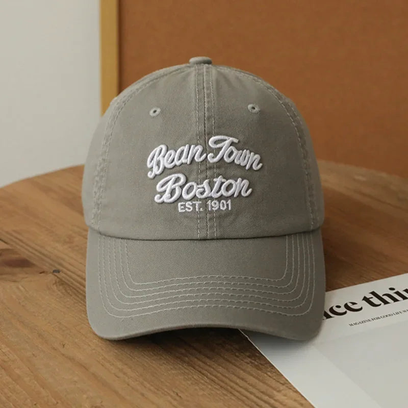 Retro Letter Embroidery Baseball Caps for Women