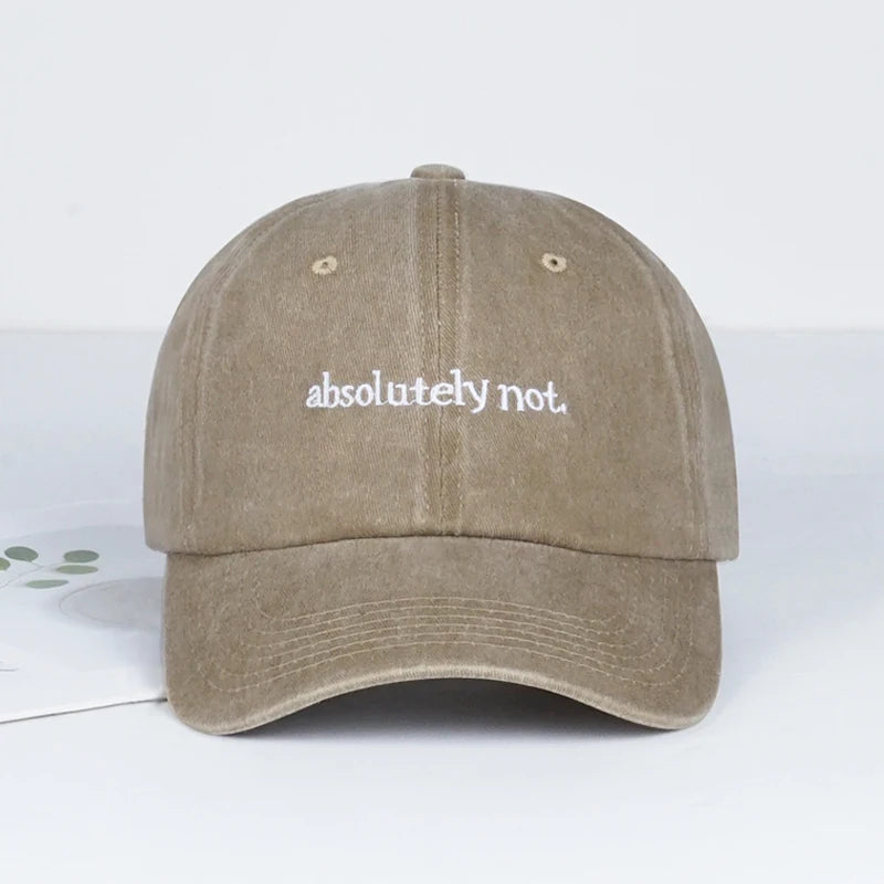 MLFO Absolutely Not Embroidered Washed Baseball Cap Lightweight Breathable and Adjustable Unisex Hat