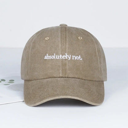 MLFO Absolutely Not Embroidered Washed Baseball Cap Lightweight Breathable and Adjustable Unisex Hat