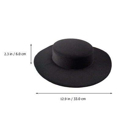 Elegant Cloth Tops Hat Black Felt Masquerade Party Hats Lightweight Cosplay