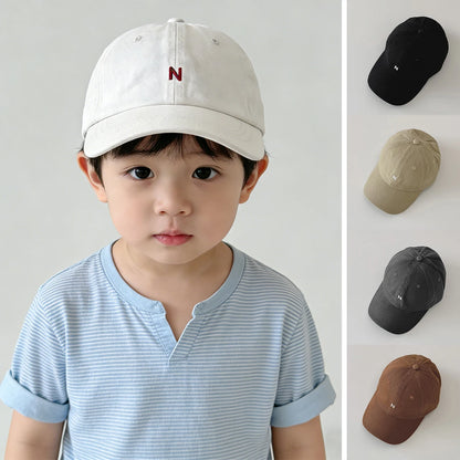 N-Letter Baby Peaked Hat Solid Color Children Duck Tongue Cap