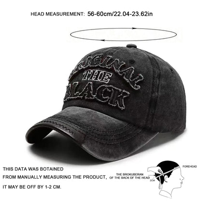 Unisex The Black Water Wash Embroidery Baseball Caps Spring Autumn Sports Cap