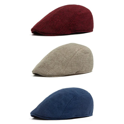 Breathable Linen Vintage British Flat Cap