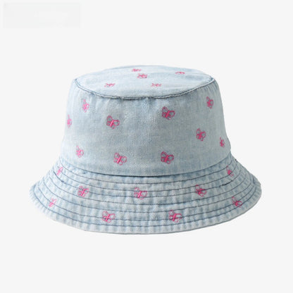 Popular Little Daisy Embroidered Cotton Summer Jeans Bucket Hat