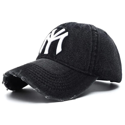 Unisex Letter Embroidery Washed Cowboy Baseball Caps