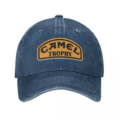Camel Trophy Classic Logo Baseball Cap Vintage Distressed Denim Washed Snapback Cap