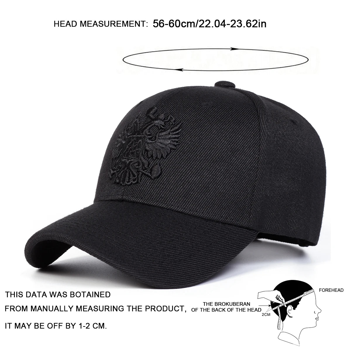 Unisex Double Headed Eagle Embroidery Baseball Caps Spring Autumn