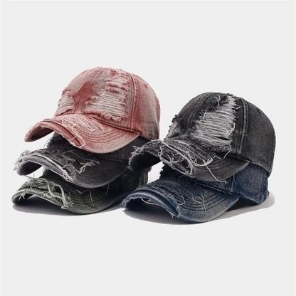 Sunproof Peaked Hat Outdoor Hat Fashion Ripped Baseball Hat