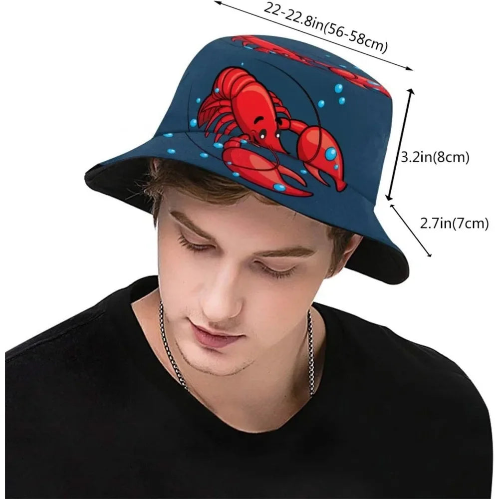 Lobster Fisherman Cap Hip Hop Gorras Summer Unisex Printing Bucket Hat