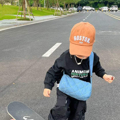 Solid Letter Kids Baseball Cap Embroidery Children Girls Boys Sun Hat