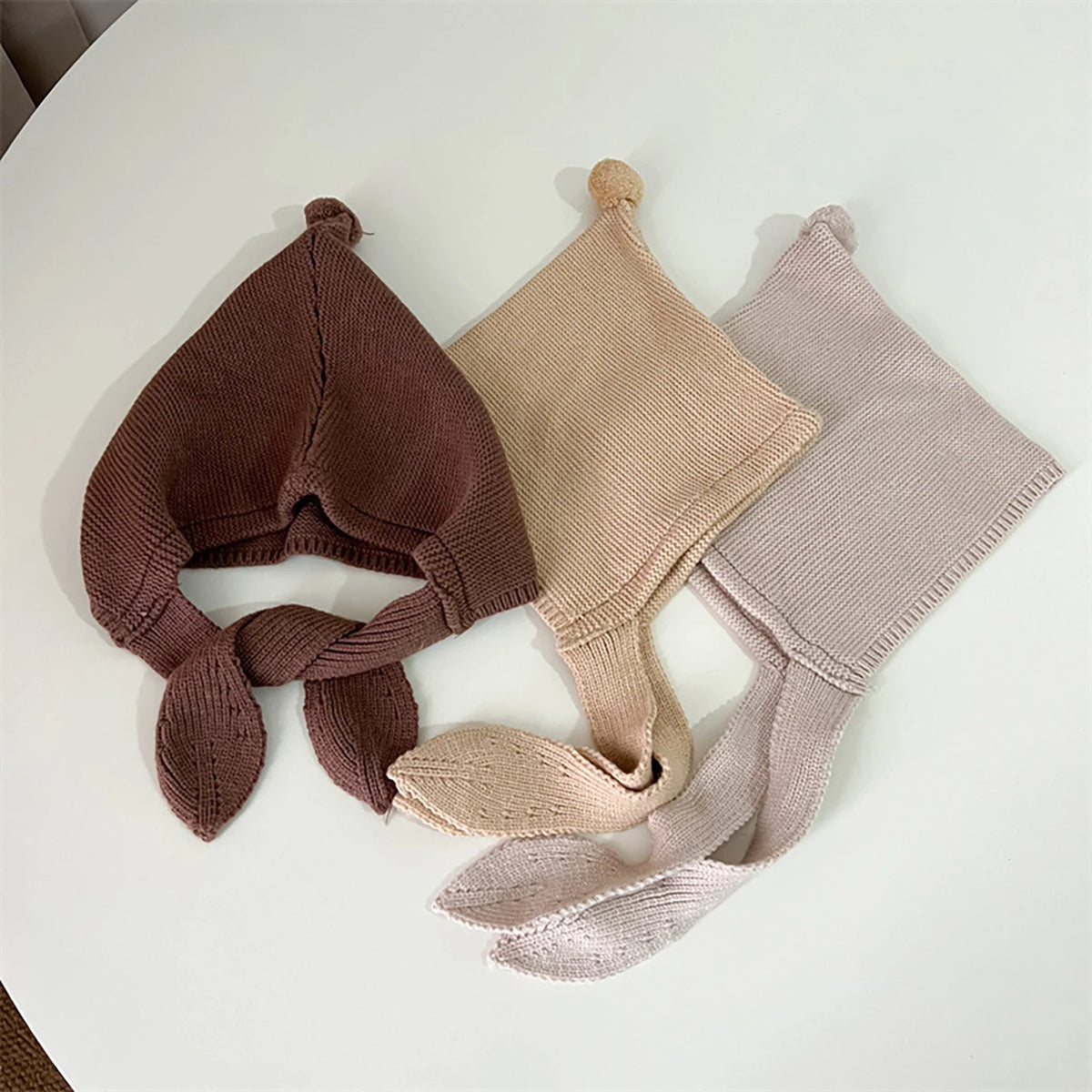 Winter Warm Kids Headgear Cap Solid Color Woolen Knitted Hat 2-8 Years Girl Children