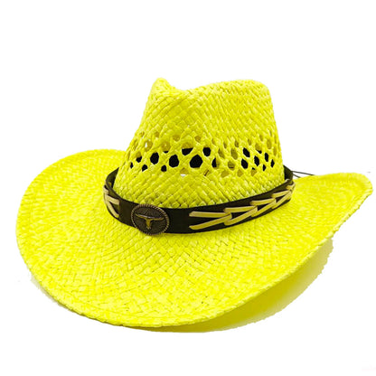 Woven Hard Summer Sapphire Accessories Neutral Cowboy Hat