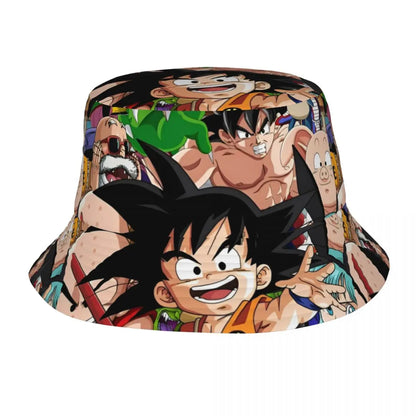 Goku Dragon Ball Bucket Hats for Woman Summer Travel Anime Manga