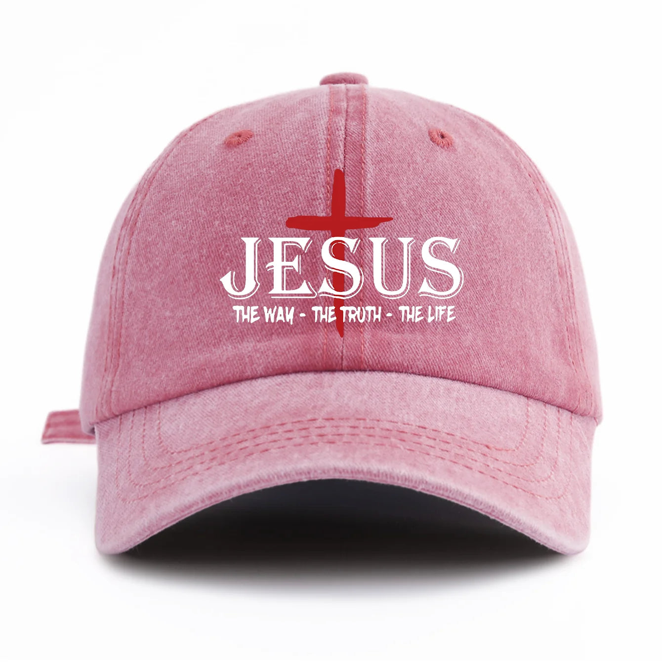 1 Pc Jesus Cross Print Washed Baseball Cap